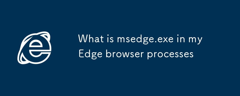 我的 Edge 瀏覽器進程中的 msedge.exe 是什麼