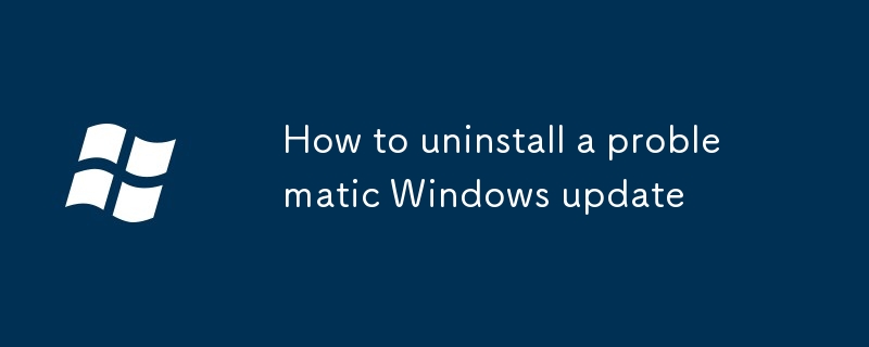 如何卸載有問題的 Windows 更新
