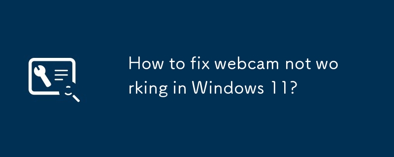Windows 11 で Web カメラが機能しない問題を解決するにはどうすればよいですか?