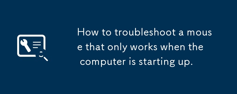コンピューターの起動時にのみ動作するマウスのトラブルシューティング方法。
