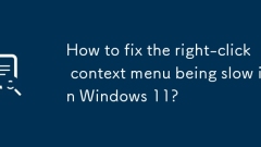 Windows 11에서 마우스 오른쪽 버튼 클릭 컨텍스트 메뉴가 느려지는 문제를 해결하는 방법은 무엇입니까?