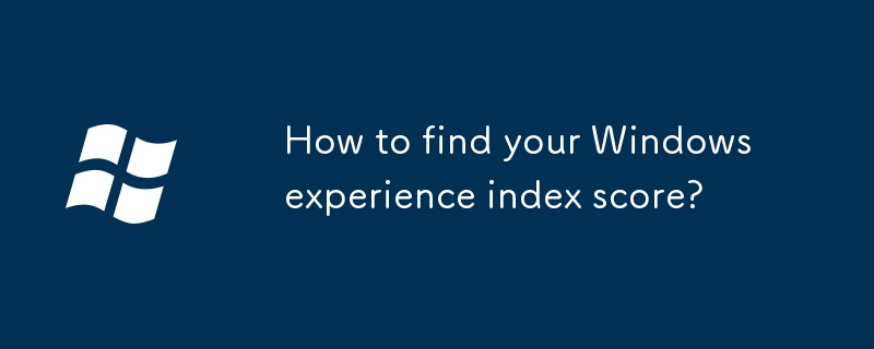 如何查找您的 Windows 體驗指數得分？