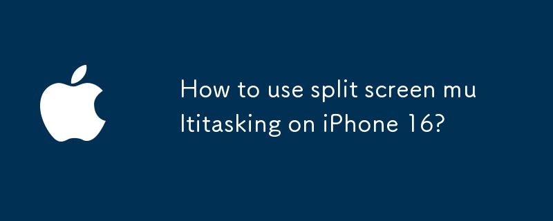 iPhone 16에서 분할 화면 멀티태스킹을 사용하는 방법은 무엇입니까?