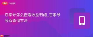 百家号怎么查看收益明细_百家号收益查询方法