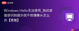 Windows Hello无法使用_指纹或面部识别提示找不到摄像头怎么办【修复】