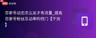 百家号动态怎么发才有流量_提高百家号粉丝互动率的窍门【干货】