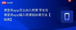 课堂派app怎么加入班课 学生在课堂派app输入班课码加课方法【指南】