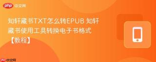 知轩藏书TXT怎么转EPUB 知轩藏书使用工具转换电子书格式【教程】