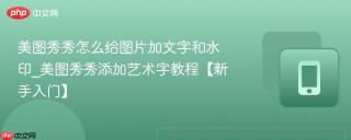 美图秀秀怎么给图片加文字和水印_美图秀秀添加艺术字教程【新手入门】