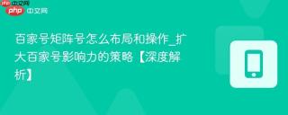 百家号矩阵号怎么布局和操作_扩大百家号影响力的策略【深度解析】