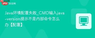Java环境配置失败_CMD输入java -version提示不是内部命令怎么办【配置】