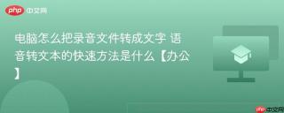 电脑怎么把录音文件转成文字 语音转文本的快速方法是什么【办公】