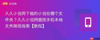 久久小说网下载的小说在哪个文件夹？久久小说网查找手机本地文件路径指南【教程】