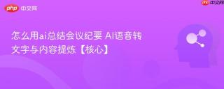怎么用ai总结会议纪要 AI语音转文字与内容提炼【核心】