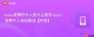 boss直聘的牛人是什么意思 boss直聘牛人身份解读【科普】