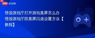 悟饭游戏厅打开游戏黑屏怎么办 悟饭游戏厅防黑屏闪退设置方法【教程】
