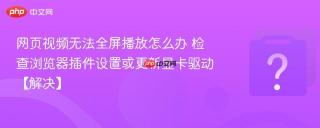 网页视频无法全屏播放怎么办 检查浏览器插件设置或更新显卡驱动【解决】