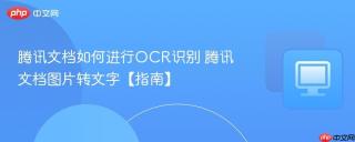 腾讯文档如何进行OCR识别 腾讯文档图片转文字【指南】