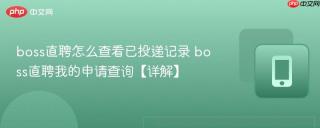 boss直聘怎么查看已投递记录 boss直聘我的申请查询【详解】