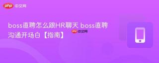 boss直聘怎么跟HR聊天 boss直聘沟通开场白【指南】