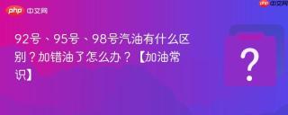 92号、95号、98号汽油有什么区别？加错油了怎么办？【加油常识】