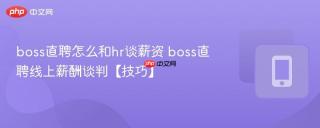 boss直聘怎么和hr谈薪资 boss直聘线上薪酬谈判【技巧】