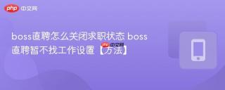 boss直聘怎么关闭求职状态 boss直聘暂不找工作设置【方法】