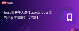 boss直聘牛人是什么意思 boss直聘平台术语解析【详解】