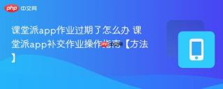 课堂派app作业过期了怎么办 课堂派app补交作业操作指南【方法】