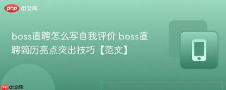 boss直聘怎么写自我评价 boss直聘简历亮点突出技巧【范文】