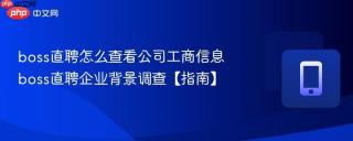 boss直聘怎么查看公司工商信息 boss直聘企业背景调查【指南】