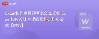 Excel制作项目预算表怎么规划 Excel如何设计合理的预算结构和公式【财务】