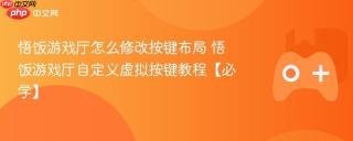 悟饭游戏厅怎么修改按键布局 悟饭游戏厅自定义虚拟按键教程【必学】