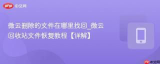 微云删除的文件在哪里找回_微云回收站文件恢复教程【详解】