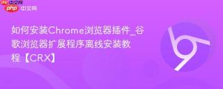 如何安装Chrome浏览器插件_谷歌浏览器扩展程序离线安装教程【CRX】