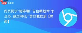 网页提示“请停用广告拦截插件”怎么办_绕过网站广告拦截检测【屏蔽】