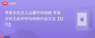 苹果手机怎么设置呼叫转移 苹果手机无条件呼叫转移开启方法【技巧】