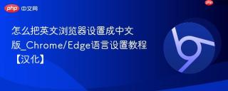 怎么把英文浏览器设置成中文版_chrome/edge语言设置教程【汉化】