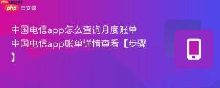 中国电信app怎么查询月度账单 中国电信app账单详情查看【步骤】