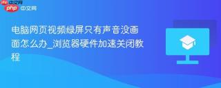 电脑网页视频绿屏只有声音没画面怎么办_浏览器硬件加速关闭教程