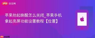 苹果抬起唤醒怎么关闭_苹果手机拿起亮屏功能设置教程【位置】