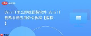 Win11怎么卸载预装软件_Win11删除自带应用命令教程【教程】