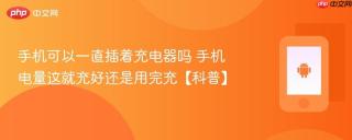 手机可以一直插着充电器吗 手机电量这就充好还是用完充【科普】