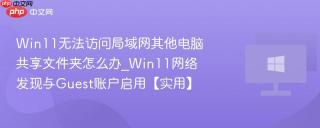 Win11无法访问局域网其他电脑共享文件夹怎么办_Win11网络发现与Guest账户启用【实用】