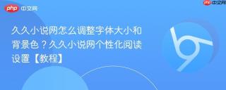 久久小说网怎么调整字体大小和背景色？久久小说网个性化阅读设置【教程】