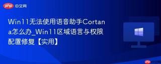 Win11无法使用语音助手Cortana怎么办_Win11区域语言与权限配置修复【实用】