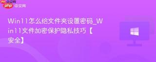 Win11怎么给文件夹设置密码_Win11文件加密保护隐私技巧【安全】