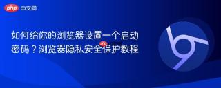 如何给你的浏览器设置一个启动密码？浏览器隐私安全保护教程