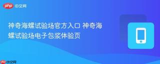 神奇海螺试验场官方入口 神奇海螺试验场电子包浆体验页