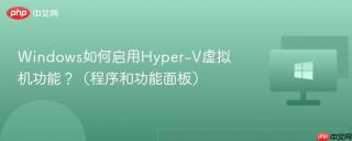 Windows如何启用Hyper-V虚拟机功能？（程序和功能面板）